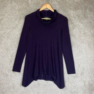 Karen Kane Tunic Womens Extra Small Purple Long Sleeve Cowl Neck Stretch- 1245*